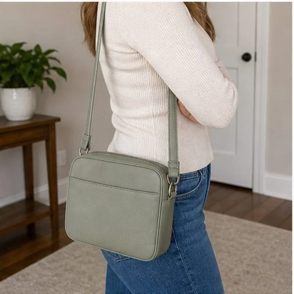 Ivory Suede Crossbody Bag